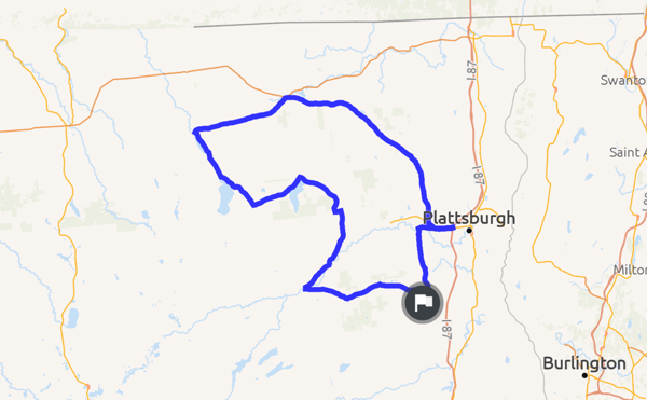Map image of this route