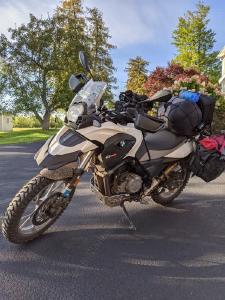 All of our geared loaded onto my 2012 G650 GS.