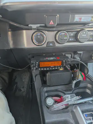radio's faceplate installed on center console