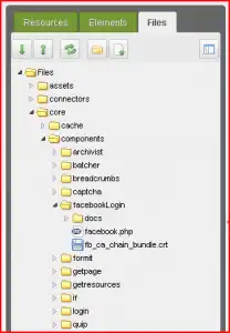 The required files for the Facebook PHP client in MOdx
